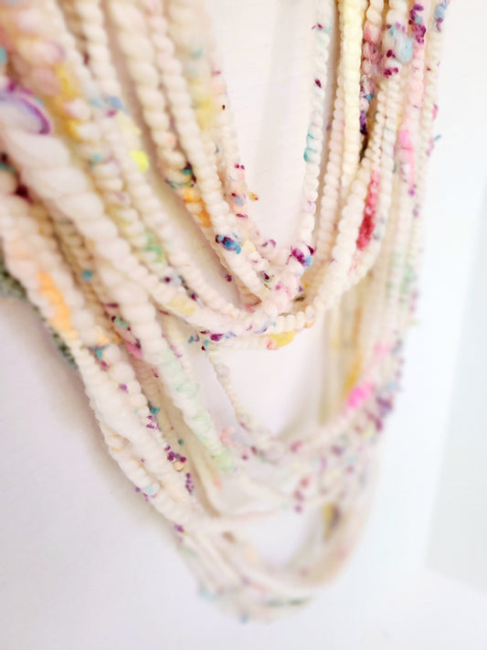 FUNFETTI 14yrds, Handspun Art Yarn, Weaving and Fiber Arts, Scrap Yarn, Yarn