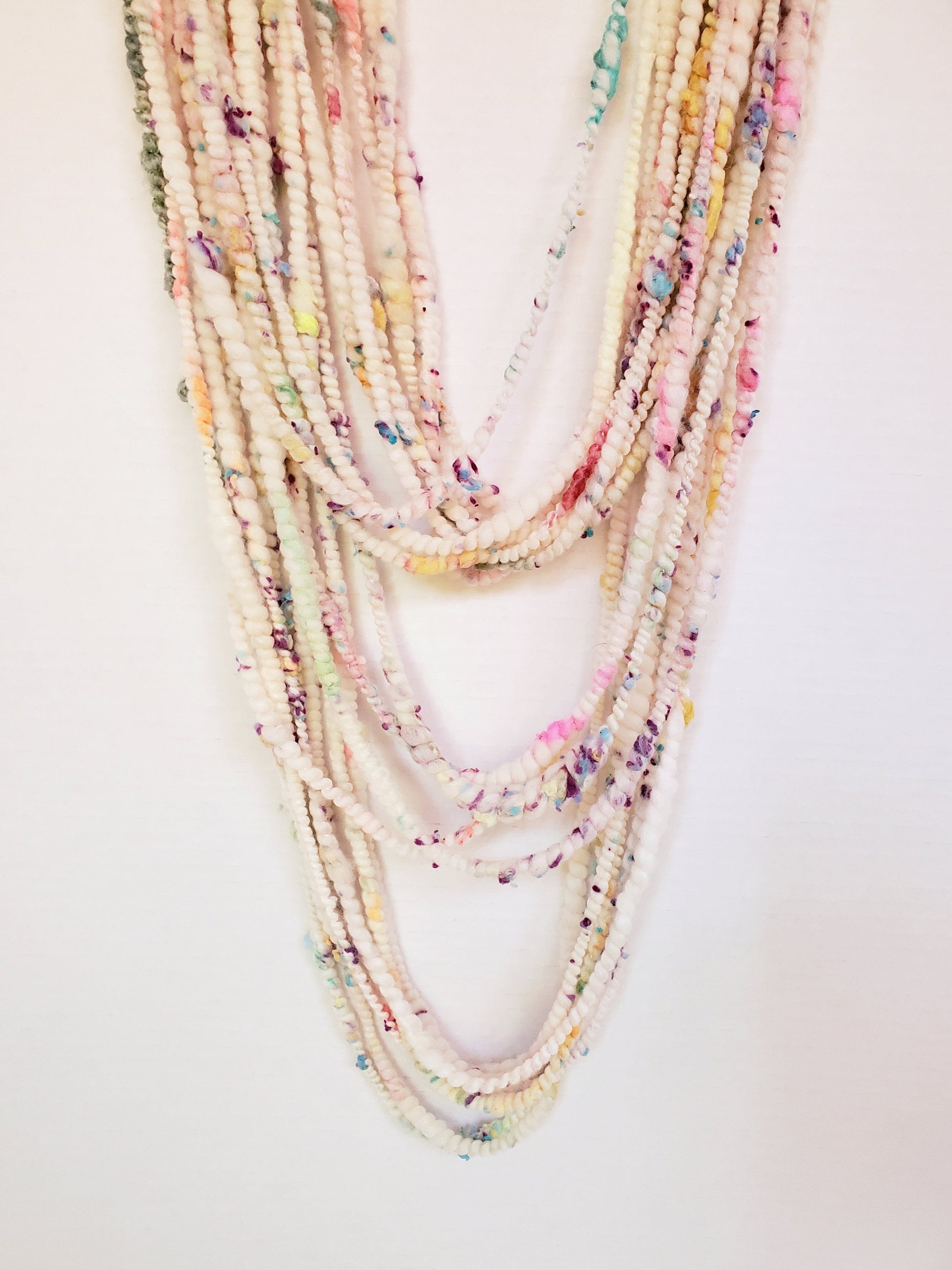 FUNFETTI 14yrds, Handspun Art Yarn, Weaving and Fiber Arts, Scrap Yarn, Yarn